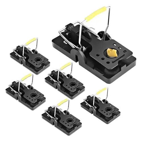Produktbild: ASPECTEK – 6er-Pack Mausefalle, professionelle und hygienische Kunststoff-Schlagfalle zur effektiven Mäusebekämpfung, geeignet als Mäuse - Fangvorrichtung, Rattenfalle