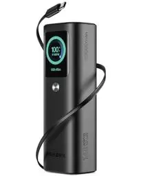 Produktbild: AsperX Power Bank 20000mAh - 2x PD 100W Alulegierung Laptop Powerbank USB-C Schnellladung,Insgesamt 165W, Eingebaute Einziehbare Kabel,TFT-Display,Akkupack fur iPhone 16/15 Serie,ipad,Notebook,MacBook