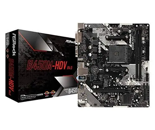 Produktbild: Asrock B450M-HDV R4.0 AMD B450 Socket AM4 micro ATX