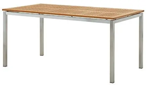 Produktbild: ASS Edelstahl Teak Gartentisch 160x90 cm Holztisch Esstisch Tisch Massive Ausführung A-Grade Teakholz Modell: Kuba