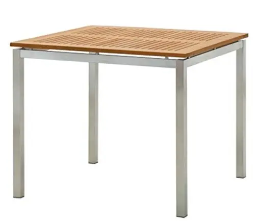 Produktbild: ASS Edelstahl Teak Gartentisch 90x90 cm Holztisch Esstisch Tisch Massive Ausführung A-Grade Teakholz Modell: Kuba
