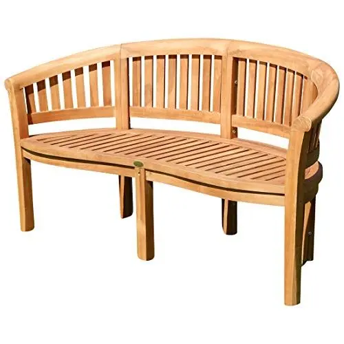 Produktbild: ALEOS. XXXL Bananenbank Gartenbank Parkbank Sitzbank 3-Sitzer Bank 150cm Holz sehr robust COCO150