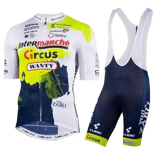 Produktbild: assocauicy Radtrikot Herren Kurzarm Set,Atmungsakti Rennrad Trikot Radfahren Bequeme Shorts FüR MäNner Mit 4D Gel Gepolstert
