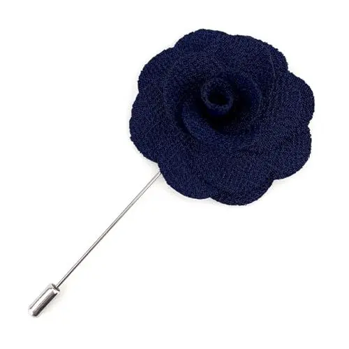 Produktbild: Assorted Fashion Herren Revers Blumen handgemachte Boutonniere Stick Pin Hochzeit neu (Navy02)
