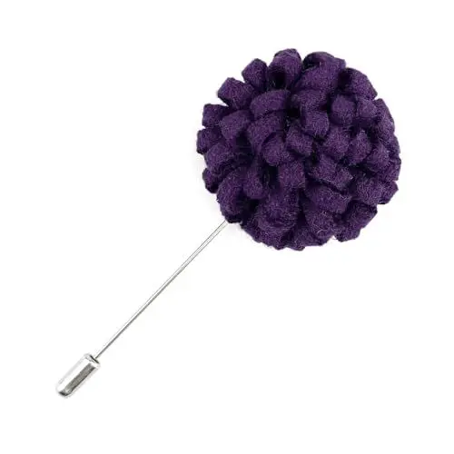 Produktbild: Assorted Fashion Herren Revers Blumen handgemachte Boutonniere Stick Pin Hochzeit neu (Purple01)