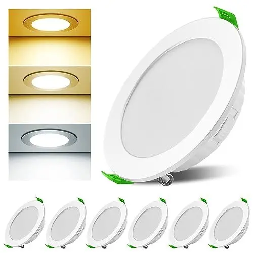 Produktbild: Asstikoo LED Einbaustrahler 230V Dimmbar, 7W 6er Set Einbauleuchten Deckenspots Deckenstrahler Lochöffnung Ø 85-100 mm, IP44 Ultra Flach LED Spots für Badezimmer Wohnzimmer