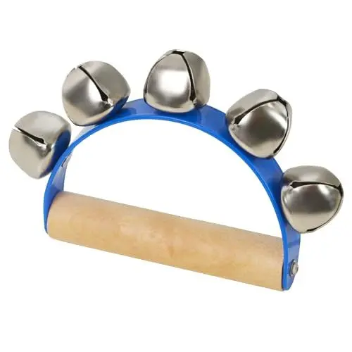 Produktbild: A-Star 5 Bell Jingle Shaking Sleigh Bell Handbell mit Holzgriff – Blau