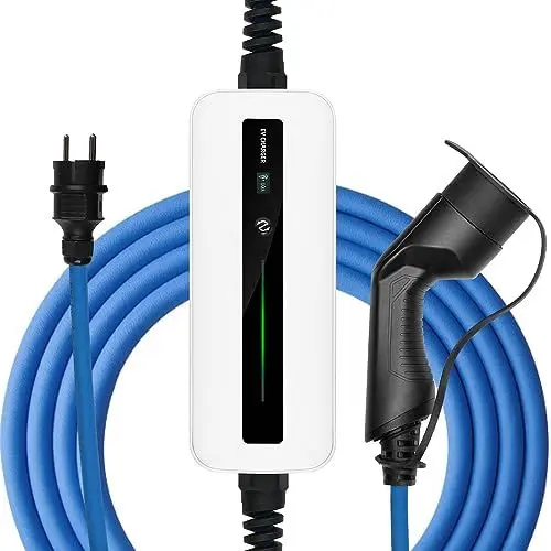 Produktbild: astoneves Typ 2 Ladekabel, Mobile EV Ladegerät Modus 2 10/16A Elektroauto Ladekabel mit Schuko Stecker für IEC 62196-2 Standard Elektrofahrzeug (6m Kabel, 220-240V, Max 3,6kW) (10/16A Display)