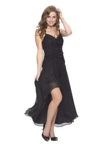 Produktbild: Astrapahl Damen Cocktail Kleid mit schönen Raffungen, Knielang, Einfarbig, Gr. 40, Schwarz