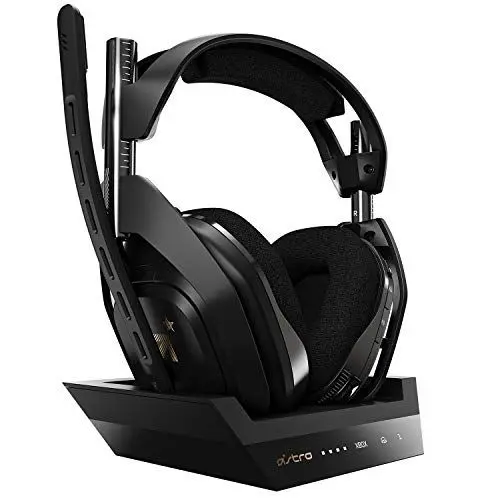 Produktbild: ASTRO Gaming A50, Wireless Gaming-Headset mit Ladestation, Dolby Audio, Game/Voice Balance Control, 2,4 GHz Kabellos, 9m Reichweite, für Xbox Series X|S, Xbox One, PC, Mac - Schwarz/Gold