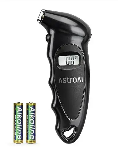 Produktbild: AstroAI Reifendruck Prüfer Digitaler Luftdruckprüfer für Autos mit AAA Batterie & LCD-Display, 150PSI, Geländewagen, Transporter, LKW, Fahrräder (mit Autoventilen) und Motorräder, Schwarz