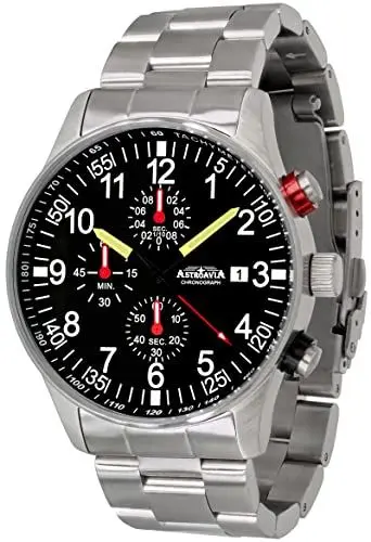 Produktbild: ASTROAVIA Herren-Armbanduhr Chronograph Quarz Edelstahl Armband massiv N31S