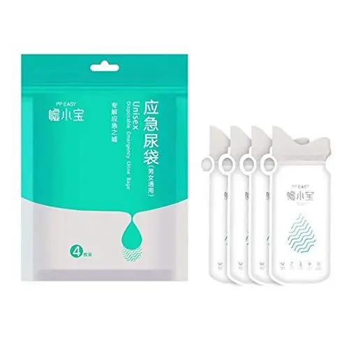 Produktbild: Asudaro Einweg Urinbeutel, 4-teilige 700ml Urin Einwegbeutel Super Absorbent Notfall Urine Bag Erbrechen Urinal Pee Toilettentaschen Unisex Tragbar für Camping Reisen Toilette Verkehr Notfall Auto