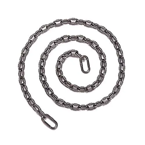 Produktbild: Asudaro Taschengurt, 43/104cm Kette Trageriemen Taschenkette Ersatzgürtel Schultergurt Taschenhenkel Geldbeutelriemen Tragegurt Kreuzkörpergurt Tragegurt für Damen Handtaschen DIY Schwarz 104CM