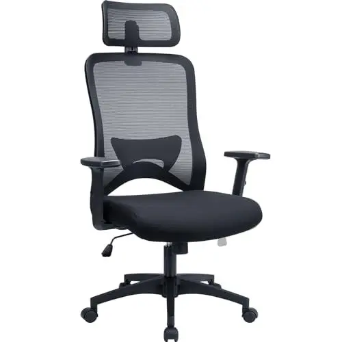 Produktbild: Asukale Ergonomischer Bürostuhle Schreibtischstuhl, Ergonomisch PC Stuhl, Office Desk Chair, mit Liegefunktion, Verstellbarer Kopfstütze Armlehne, Lendenwirbelstütze,Breite Sitzfläche,Rückenschonend