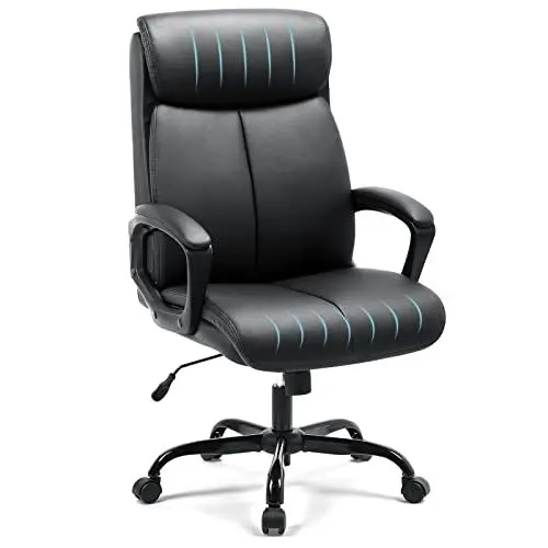 Produktbild: Asukale Ergonomischer Bürostuhl, Ergonomisch Schreibtischstuhl, Chefsessel, PC Computerstuhl, mit Gepolsterter Armlehne und Weiche Kopfstütze, Rückenlehne und Wippfunktion, Verbesserte Schwammversion