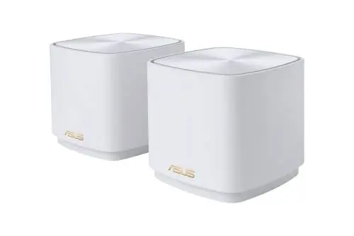 Produktbild: ASUS Ai Mesh AX-WLAN System ZenWiFi XD4 Weiß (2in1 Mesh Zugangspunkte-Set, AX1800 WiFi 6, 2x Gigabit LAN, App Steuerung, unterbrechungsfreies Roaming, AiProtection)