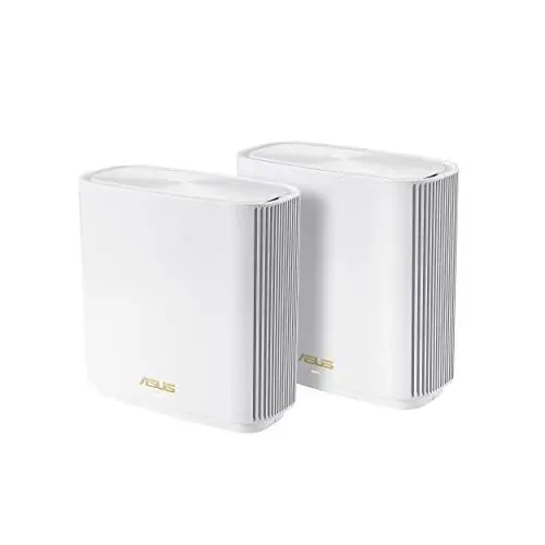 Produktbild: ASUS Ai Mesh AX-WLAN System ZenWiFi XT8 (2in1 Mesh Zugangspunkte-Set, AX6600 WiFi 6 Mesh-Backbone und Client-Verbindung, 3x Gigabit LAN, 2.5G WAN, App Steuerung, Roaming, AiProtection) weiß