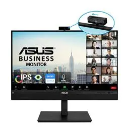 Produktbild: ASUS Business BE27ACSBK - 27 Zoll WQHD Monitor - 16:9 IPS Panel 2560x1440 - ergonomisch, Pivot, Blaulichtfilter, Webcam, Mikrofon - DP, Daisy Chain, HDMI, USB Type-C - Rahmenlos, Mini-PC Befestigung