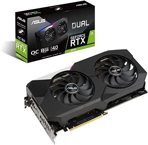 Produktbild: ASUS Dual GeForce RTX 3070 8GB OC Edition Gaming Grafikkarte (GDDR6 Speicher, PCIe 4.0, 2x HDMI 2.1, 3x DisplayPort 1.4a, DUAL-RTX3070-8G)