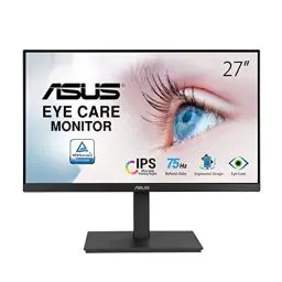 Produktbild: ASUS Eye Care VA27EQSB - 27 Zoll Full HD Monitor - ergonomisch, Flicker-Free, Blaulichtfilter, Adaptive-Sync - 75 Hz, 16:9 IPS Panel, 1920x1080 - DisplayPort, HDMI, D-Sub, USB Hub, Schwarz