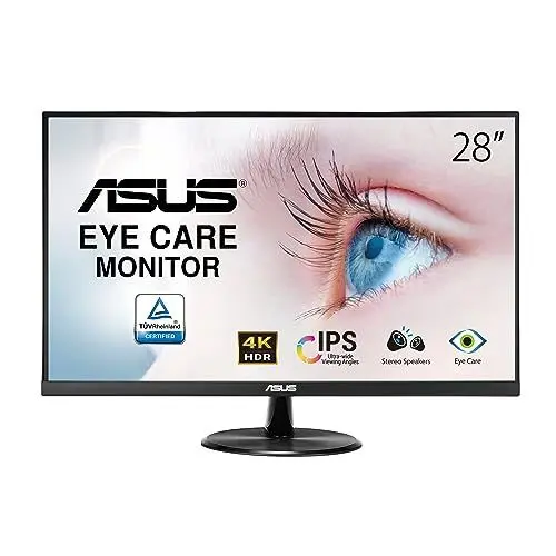 Produktbild: ASUS Eye Care VP289Q - 28 Zoll 4K UHD Monitor - 60 Hz, 5ms GtG, FreeSync, HDR 10 - IPS Panel, 16:9, 3840x2160 - DisplayPort, HDMI, VESA