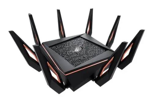 Produktbild: ASUS GT-AX11000 ROG Rapture Gaming kombinierbarer Router (Tethering als 4G und 5G Router-Ersatz, Ai Mesh WLAN System, WiFi 6 AX11000, Game First V, VPN Fusion, 1x 2.5G LAN)