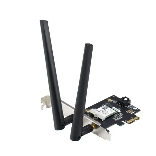 Produktbild: ASUS PCE-AX1800 Netzwerkadapter (AX1800 Dual Band PCI-E WiFi 6 (802.11ax). Bluetooth 5.2, WPA3-Netzwerksicherheit, OFDMA und MU-MIMO)