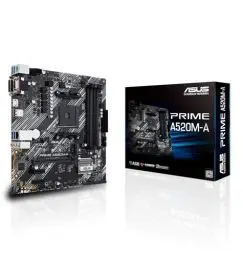 Produktbild: ASUS Prime A520M-A II/CSM Mainboard Sockel AM4 (AMD Ryzen, Micro-ATX, M.2, 1Gbit/s-Ethernet, SATA 6Gbit/s, USB 3.2 Gen 2 Typ-A)