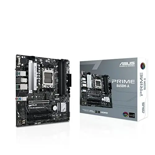 Produktbild: ASUS Prime B650M-A CSM Mainboard Sockel AMD AM5 (Ryzen 7000, micro-ATX, DDR5 Speicher, PCIe 5.0, WiFi 2.5G Ethernet, BIOS Flashback, USB 3.2 Gen 2, Aura Sync)