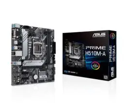 Produktbild: ASUS Prime H510M-A Gaming Mainboard Sockel Intel LGA1200 (mATX, M.2, USB 3.2 Gen 1 Typ-A, Intel 1Gbit/s Ethernet, PCIe 4.0, AURA-Gen-2-Header)