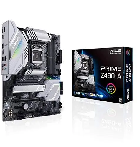 Produktbild: ASUS Prime Z490-A Gaming Mainboard Socken 1200 (ATX, Intel Z490, AI Overclocking, USB 3.2 Gen 2 Typ-C, Thunderbolt-3, M.2-Kühlkörper, Aura Sync)