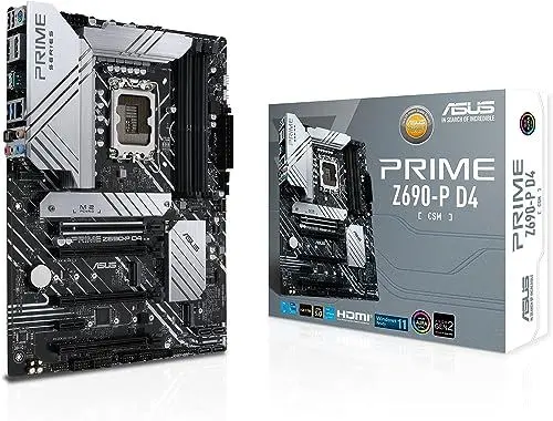 Produktbild: ASUS Prime Z690-P D4 CSM Mainboard Sockel Intel LGA 1700 (Intel Z690, ATX, PCIe 5.0, 3X M.2, DDR4, Thunderbolt 4, Aura Sync, 2,5Gb Ethernet)
