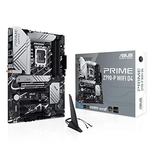 Produktbild: ASUS Prime Z790-P WIFI D4 Gaming Mainboard Sockel Intel LGA1700 (ATX, PCIe 5.0, DDR4 Speicher, 3x M.2, WiFi 6, HDMI, DisplayPort, Aura Sync)