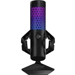 Produktbild: ASUS ROG Carnyx RGB Kondensator-Gaming-Mikrofon schwarz (Gaming, Streaming und Podcast, 25-mm-Kondensatorkapsel, 192 kHz / 24 Bit Abtastrate, Hochpassfilter, Pop-Filter, Metallhalterung, Aura Sync)