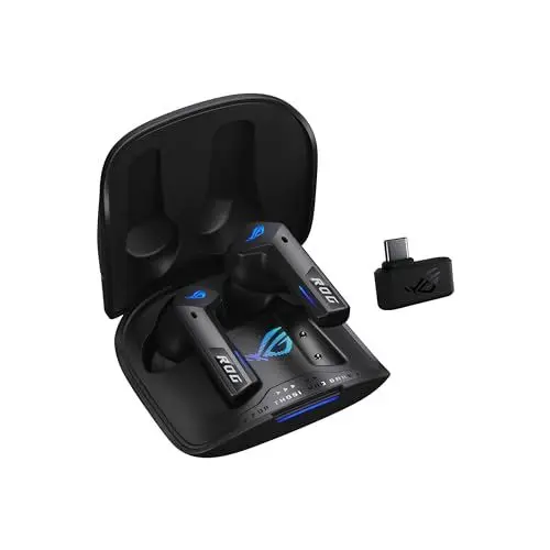 Produktbild: ASUS ROG Cetra True Wireless SpeedNova Black RGB In-Ear Gaming Kopfhörer (ROG SpeedNova Wireless-Technologie, AI-Mikrofon, Geräuschunterdrückung (ANC), 46 Std. Akkulaufzeit, kabelloses Laden, schwarz)