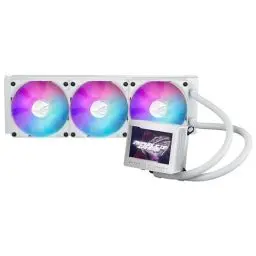 Produktbild: ASUS ROG Ryujin III 360 ARGB White Edition All-in-One Flüssig CPU-Kühler (3,5 Zoll LCD, Asetek-Pumpe der 8. Generation, 3x ROG 120mm Radiator mit magnetischen Daisy-Chain ARGB-Lüftern, weiß)