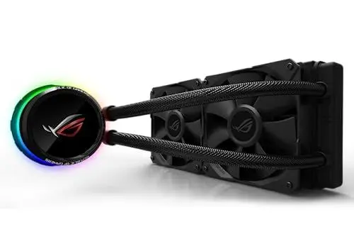 Produktbild: ASUS ROG Ryuo 240 All-in-One CPU-Wasserkühlung (1,77 Zoll OLED Display, Aura Sync RGB, ROG-240 mm-Lüfter)