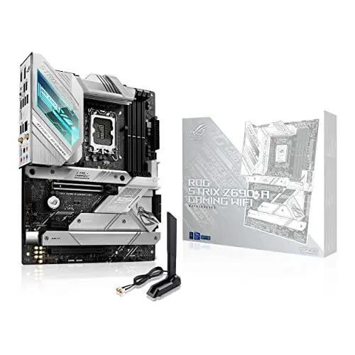 Produktbild: ASUS ROG STRIX Z690-A GAMING WIFI Mainboard Sockel Intel LGA 1700 (Intel Z690 LGA 1700 ATX-Mainboard mit PCIe 5.0, 16+1 DrMos, DDR5, Two-Way AI Noise Cancelation, AI Overclocking, AI Cooling, WiFi 6E)