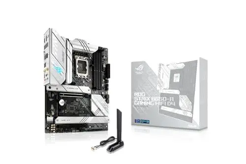 Produktbild: ASUS ROG Strix B660-A Gaming WiFi D4 Mainboard Sockel Intel LGA 1700 (Intel B660, ATX, DDR4 Speicher, PCIe 5.0, WiFi 6, 3x M.2, Aura Sync)