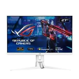Produktbild: ASUS ROG Strix XG27AQ-W - 27 Zoll WQHD Gaming Monitor - 170 Hz, 1ms GtG, G-Sync kompatibel, DisplayHDR 400 - Fast IPS Panel, 16:9, 2560x1440, DisplayPort, HDMI, USB, ergonomisch, Weiß