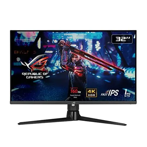 Produktbild: ASUS ROG Strix XG32UQ - 32 Zoll 4k UHD Gaming Monitor - 160 Hz, 1ms GtG, Freesync Premium Pro & G-Sync, DisplayHDR 600 - Fast IPS Panel, 16:9, 3840 x 2160, DP 1.4 DSC, HDMI 2.1, USB, ergonomisch