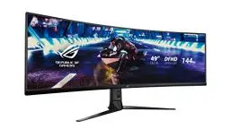 Produktbild: ASUS ROG Strix XG49VQ - 49 Zoll DFHD Curved Gaming Monitor - 144 Hz, 4ms GtG, FreeSync2 HDR, DisplayHDR 400 - VA Panel, 32:9, 3840x1080, DisplayPort, HDMI, USB, ergonomisch