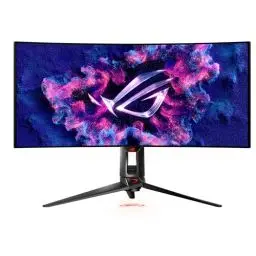 Produktbild: ASUS ROG Swift OLED PG34WCDM - 34 Zoll UWQHD Curved Gaming Monitor - 240 Hz, 0.03ms GtG, G-Sync, FreeSync, AdaptiveSync, 10-bit, DisplayHDR 400 - KVM, 21:9, 3440x1440, DP 1.4, HDMI 2.1, 90W USB-C, USB