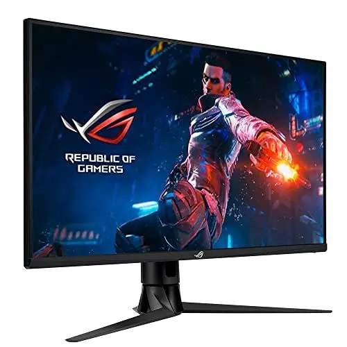 Produktbild: ASUS ROG Swift PG32UQ | 32 Zoll 4K UHD Gaming Monitor | 144 Hz, 1ms MPRT, G-Sync kompatibel, FreeSync Pro, DisplayHDR 600, Quantum-Dot | IPS Panel, 16:9, 3840x2160, DP DSC, HDMI 2.1, USB-Hub