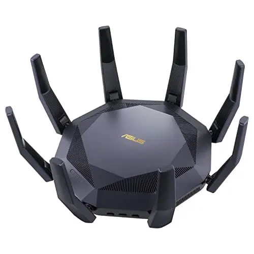 Produktbild: ASUS RT-AX89X Gaming kombinierbarer Router (Tethering als 4G und 5G Router-Ersatz, Ai Mesh WLAN System, WiFi 6 AX6000, 10G RJ45, 10G SFP+, 2.2 GHz QC CPU, AiProtection Pro, USB 3.1, WPA3)