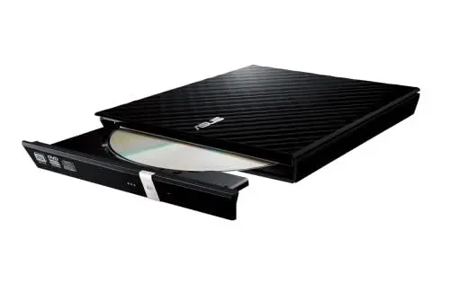 Produktbild: ASUS SDRW-08D2S-U Lite externer Slim DVD Brenner (8x DVD±R, 6x DVD±R DL, 5x DVD-RAM, USB 2.0) inkl. Cyberlink Power2Go, Hochglanz Schwarz