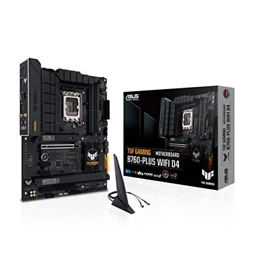 Produktbild: ASUS TUF GAMING B760-PLUS WIFI D4 Mainboard Sockel Intel LGA 1700 (Intel B760, ATX, DDR4 Speicher, PCIe 5.0, 2x M.2, WiFi6, Thunderbolt 4, Aura Sync)