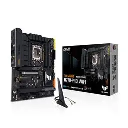Produktbild: ASUS TUF GAMING H770-PRO WIFI Mainboard Sockel Intel LGA 1700 (Intel H770, ATX, PCIe 5.0, DDR5-Speicher, 4x PCIe 4.0 M.2, Intel WiFi 6, Aura Sync)
