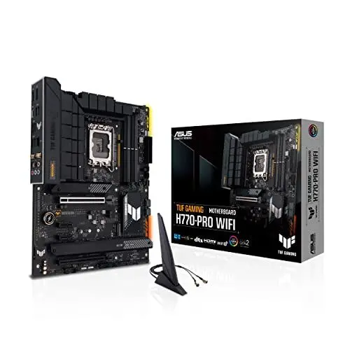 Produktbild: ASUS TUF GAMING H770-PRO WIFI Mainboard Sockel Intel LGA 1700 (Intel H770, ATX, PCIe 5.0, DDR5-Speicher, 4x PCIe 4.0 M.2, Intel WiFi 6, Aura Sync)